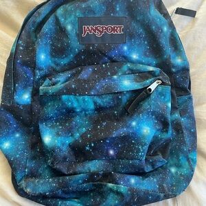 Blue and black Jansport backpack